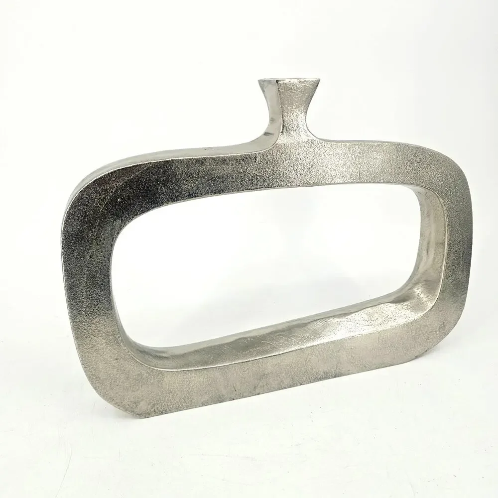 Z Gallerie Lamberton Vase Contemporary Home Decor Piece Silvertone Modern 13x18